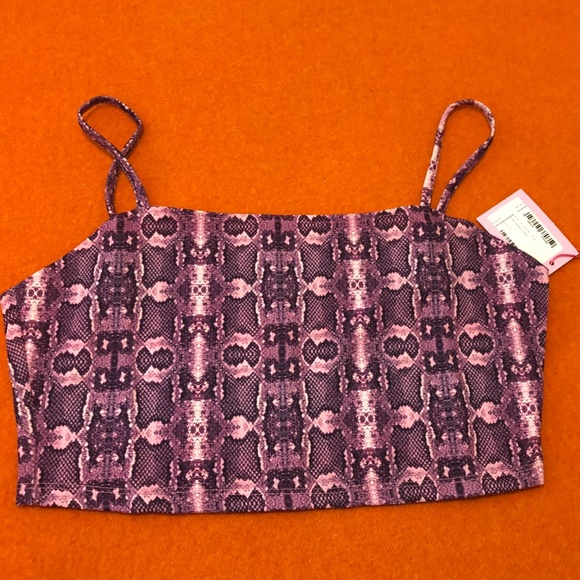 Capsule 98 pink & black snake print cropped top / cami NWT - Picture 2 of 12